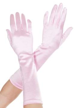Pink Satin Gloves