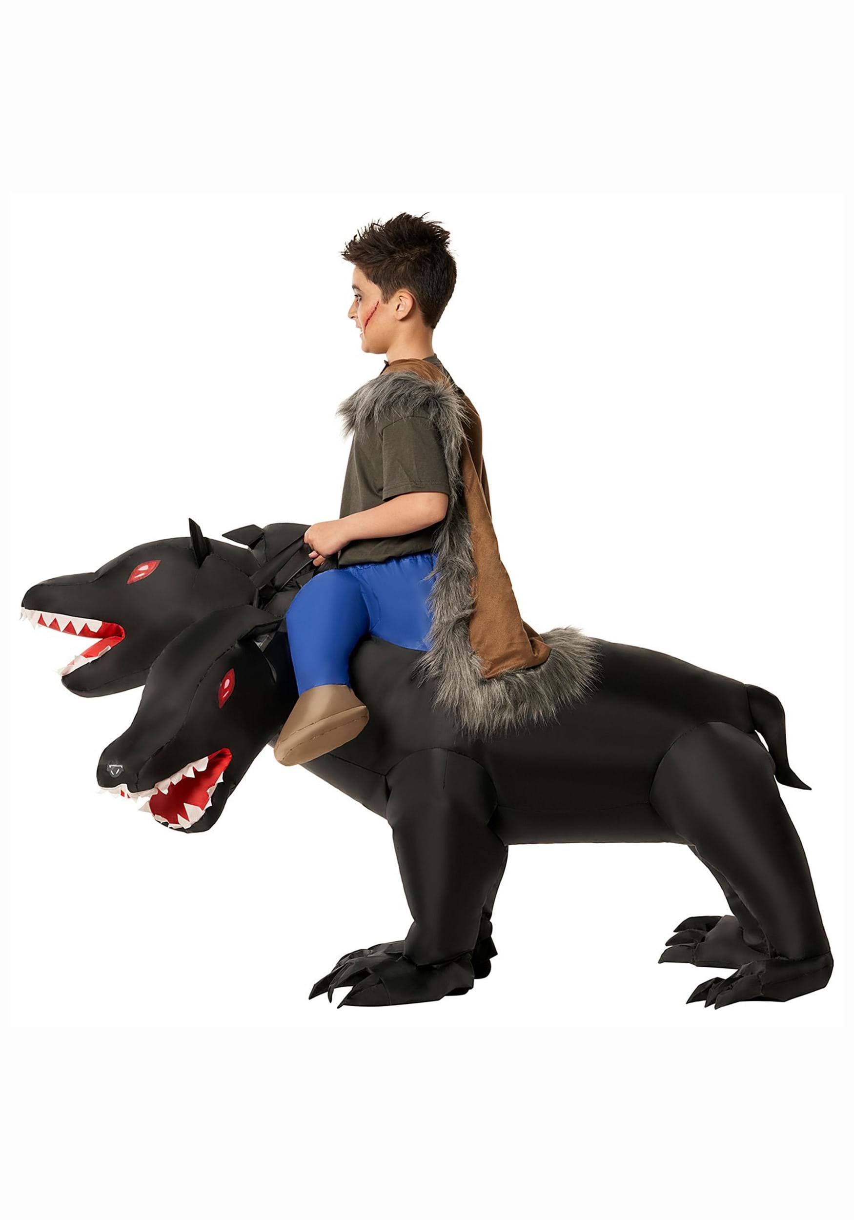 Kid's Evil 3-Headed Dog Ride On Inflatable Costume