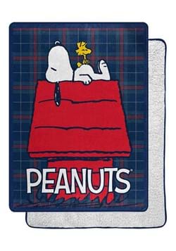 Peanuts Cozy Plaid Oversized Silk Touch Sherpa Throw