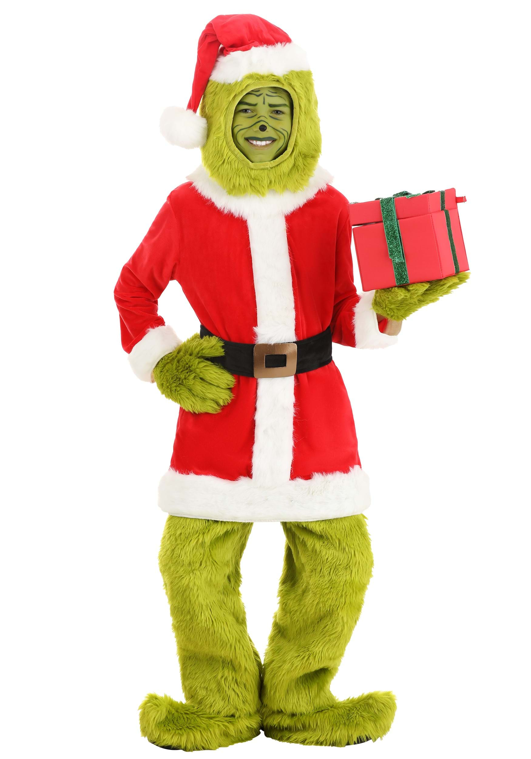 The Grinch Santa Open Face Costume For Kids , Christmas Costumes