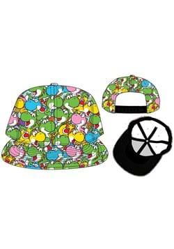 Super Mario Yoshi Youth AOP Flat Bill Snapback