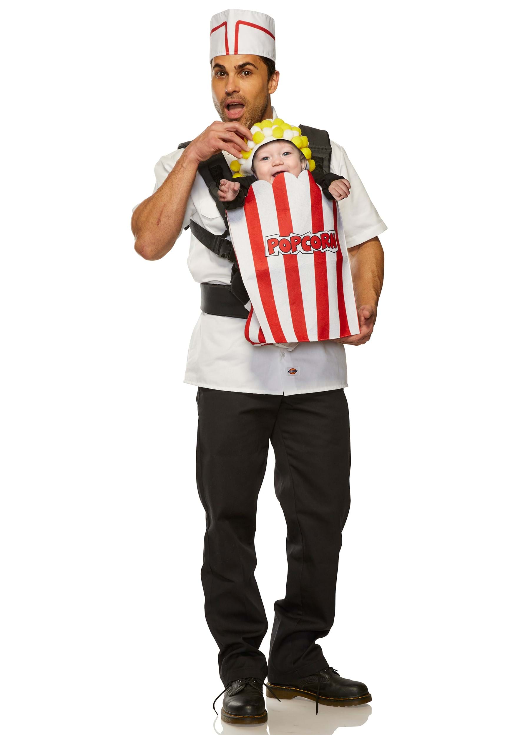 Popcorn And Movie Usher Parent And Baby Carrier Costume