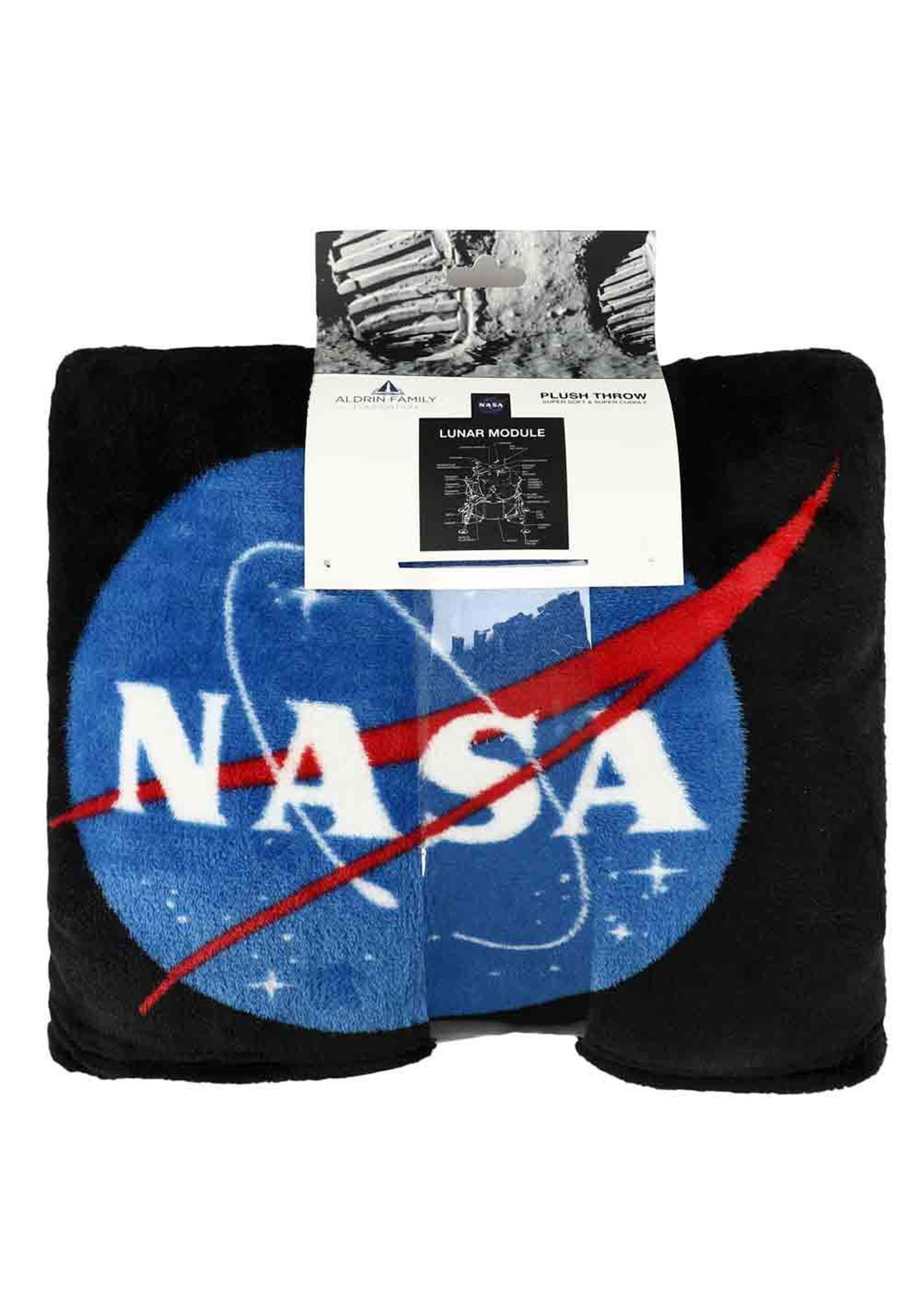NASA Digital Fleece Pocket Throw Blanket Of The Lunar Module