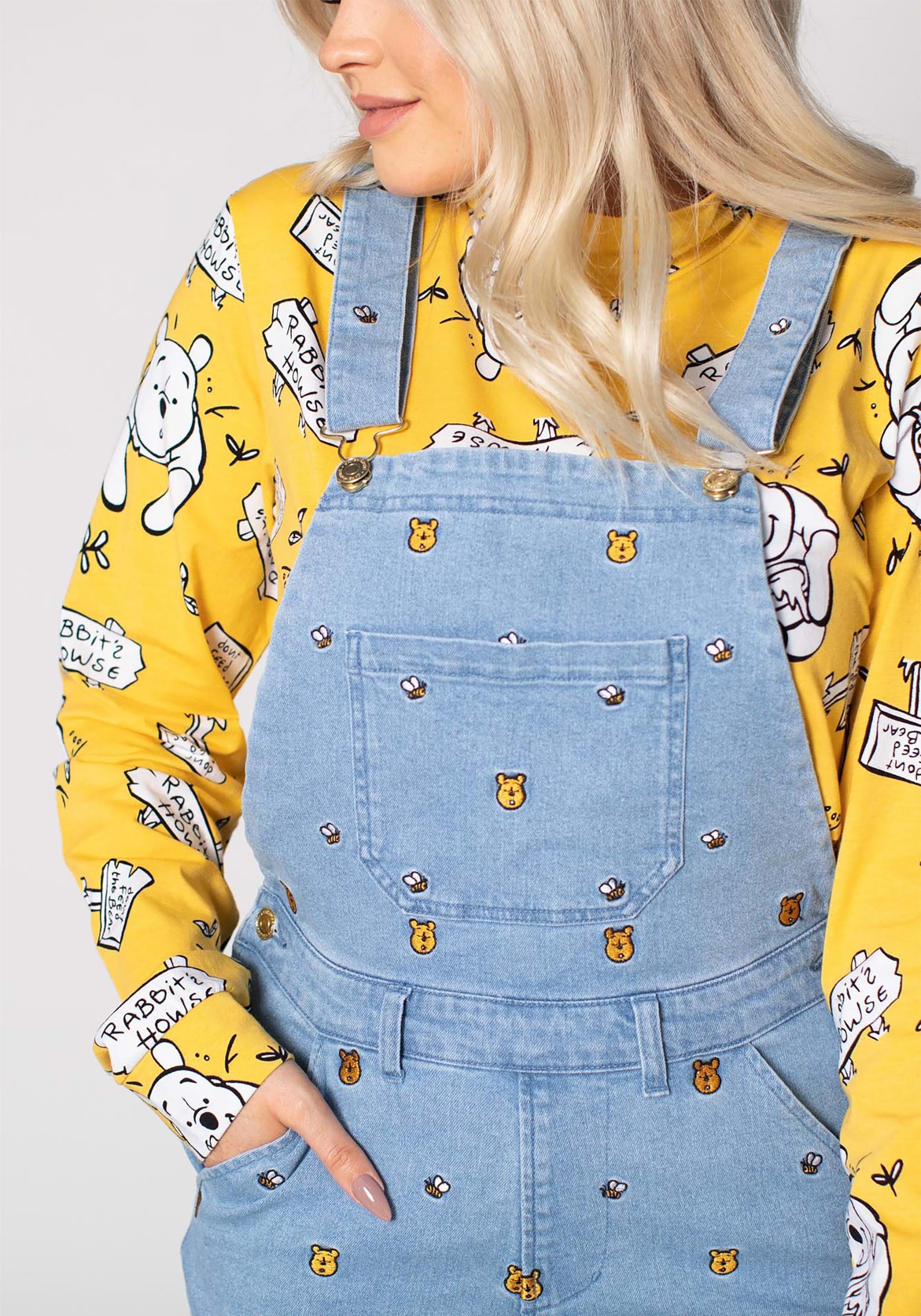 Cakeworthy Winnie The Pooh Ladies Overall Shorts