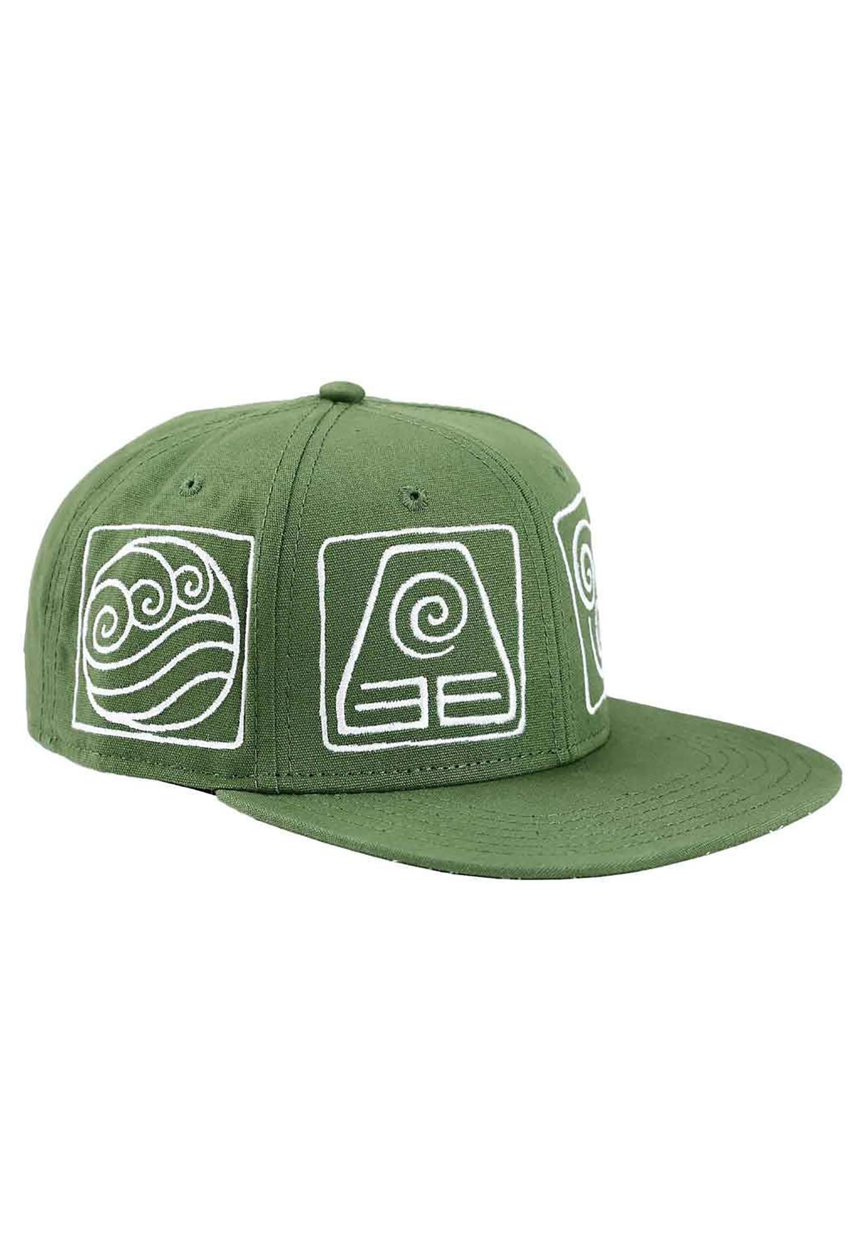 Elemental Symbols Avatar The Last Airbender  Flat Bill Snapback Hat