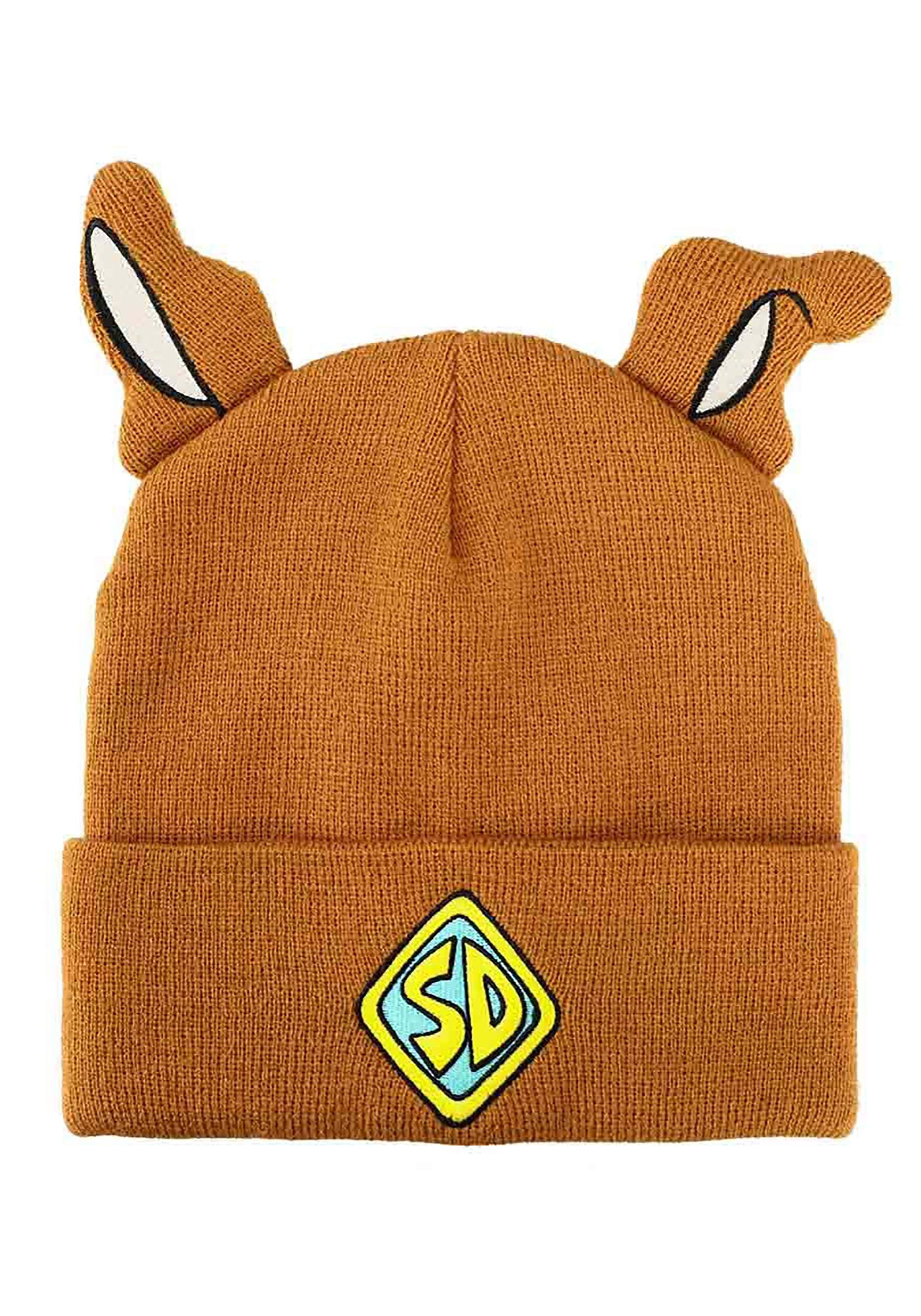 3D Scooby Doo Plush Ears Embroidered Beanie , Scooby Doo Apparel