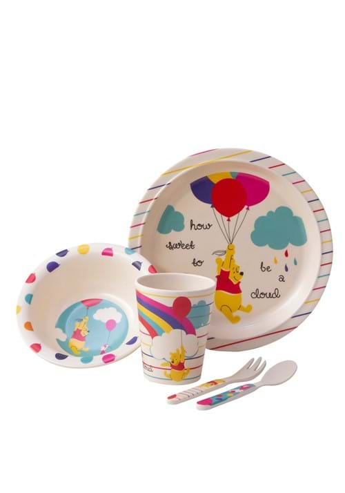 DISNEY POOH RAINBOW 5PC BAMBOO DINING SET