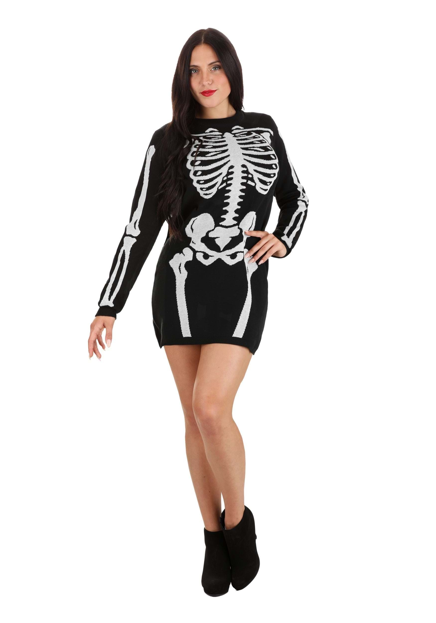 Adult Skeleton Sweater Dress , Women's Skeleton Apparel