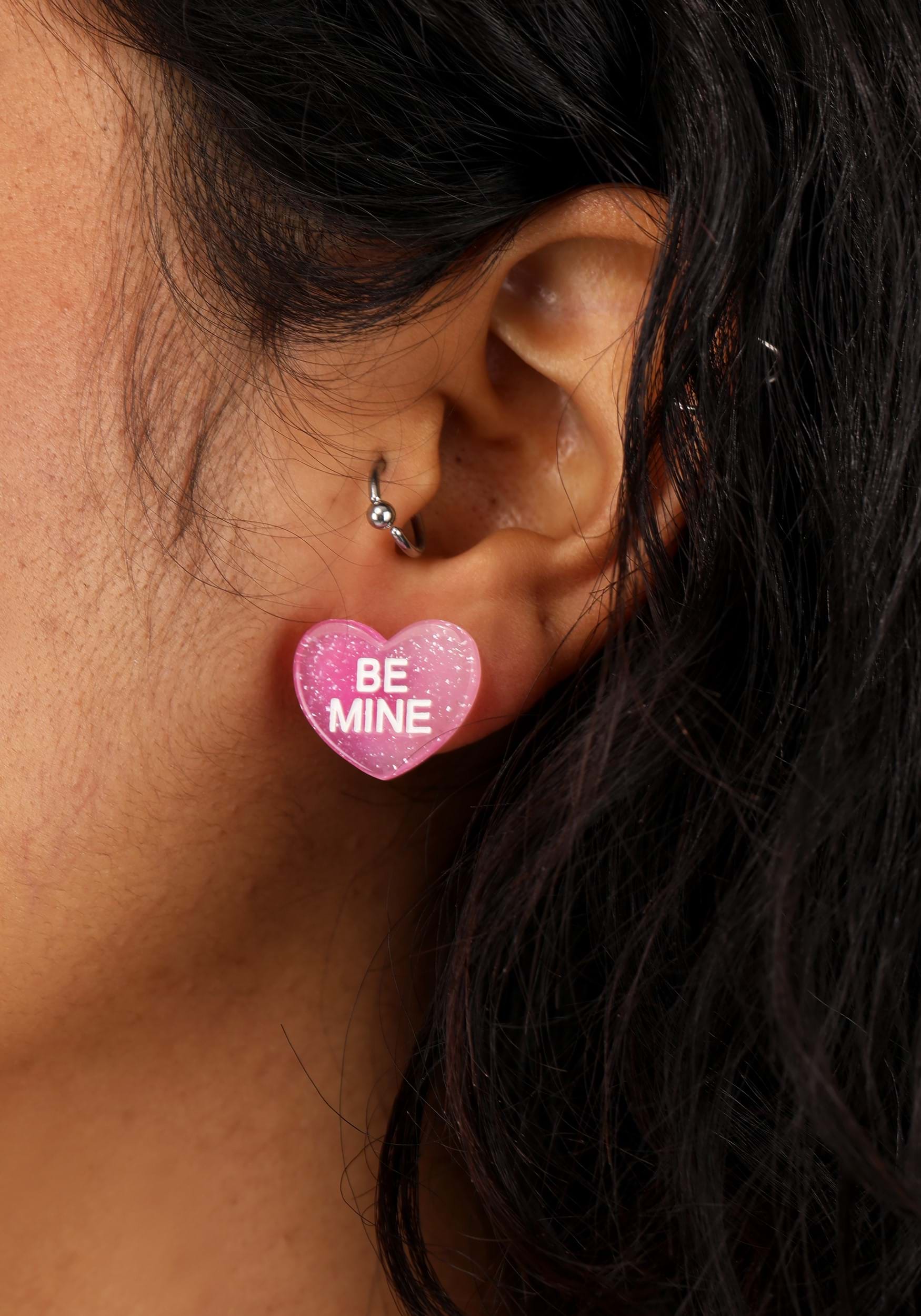 Be Mine Heart Stud Earrings , Valentine's Day Accessories
