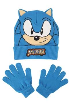 Kids Sonic Cuff 3D Ears Hat And Gloves Set