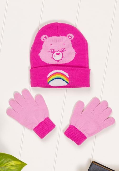 Kids Cheer Bear Cuff Hat and Gloves Care Bears Set