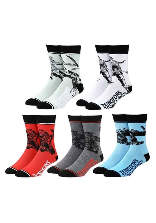 DUNGEONS & DRAGONS CHARACTER 5 PAIR CREW SOCKS