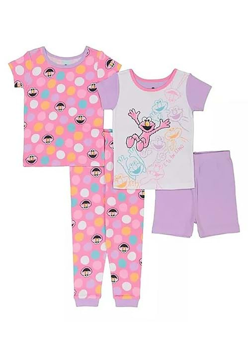 4 Piece Toddler Girls Sesame Street Elmo Sleep Set