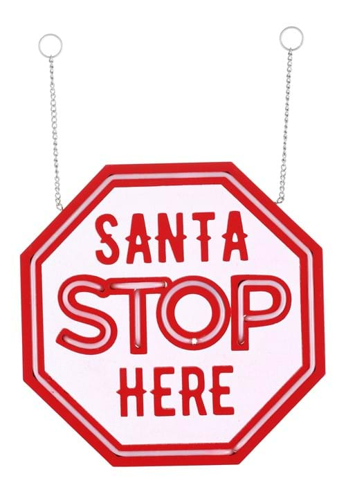 10 inch LED Santa Stop Here Sign