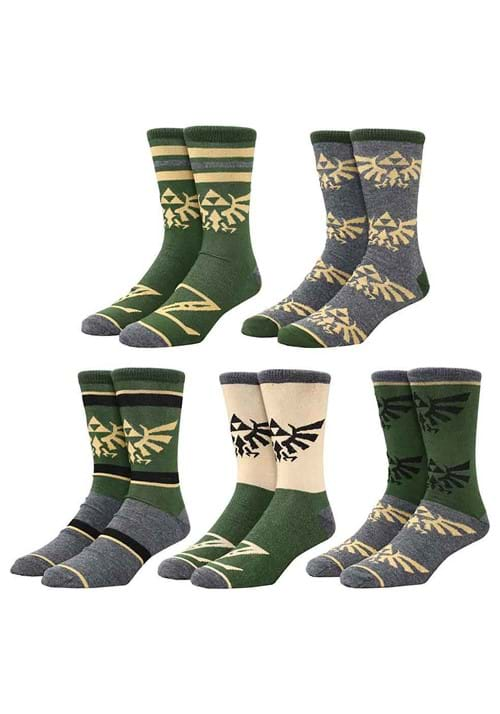 ZELDA HYRULE CREST 5 PAIR CREW SOCKS