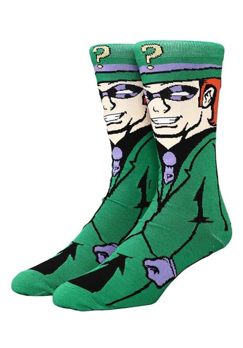 Adult DC Comics Riddler Rebirth 360 Character Crew Socks