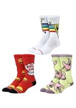 SpongeBob Krabby Patty Patrick 3 Pair Crew Socks