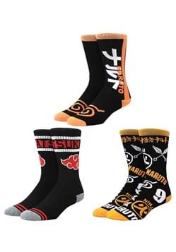Naruto Akatsuki 3 Pair Adult Crew Socks