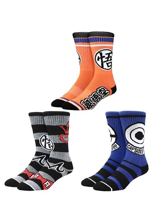 Dragon Ball Z Symbols 3 Pair Crew Socks