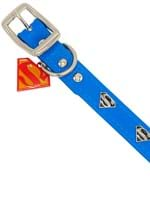 Superman Blue with Shield Embellishments Vegan Dog Collar 2