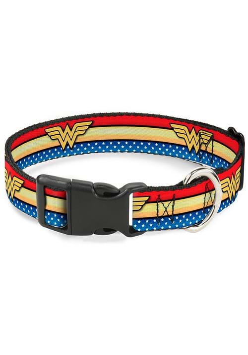 WONDER WOMAN LOGO STRIPE/STARS DOG LEASH PLASTIC C