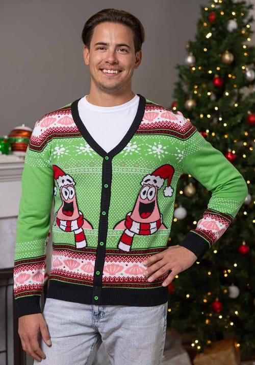 Spongebob Patrick Adult Ugly Christmas Cardigan