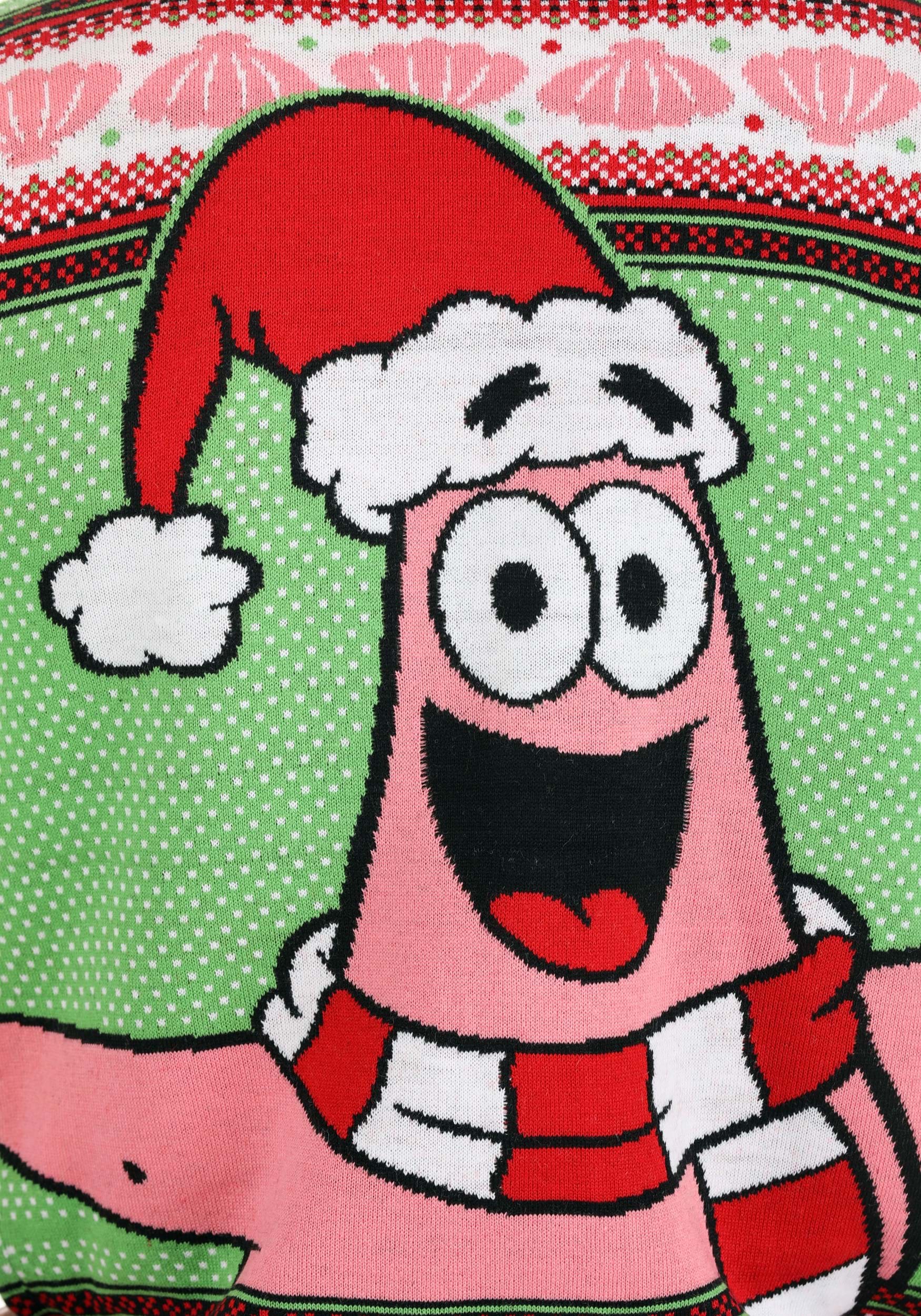 Adult Spongebob Patrick Ugly Christmas Cardigan , Spongebob Sqaurepants Apparel