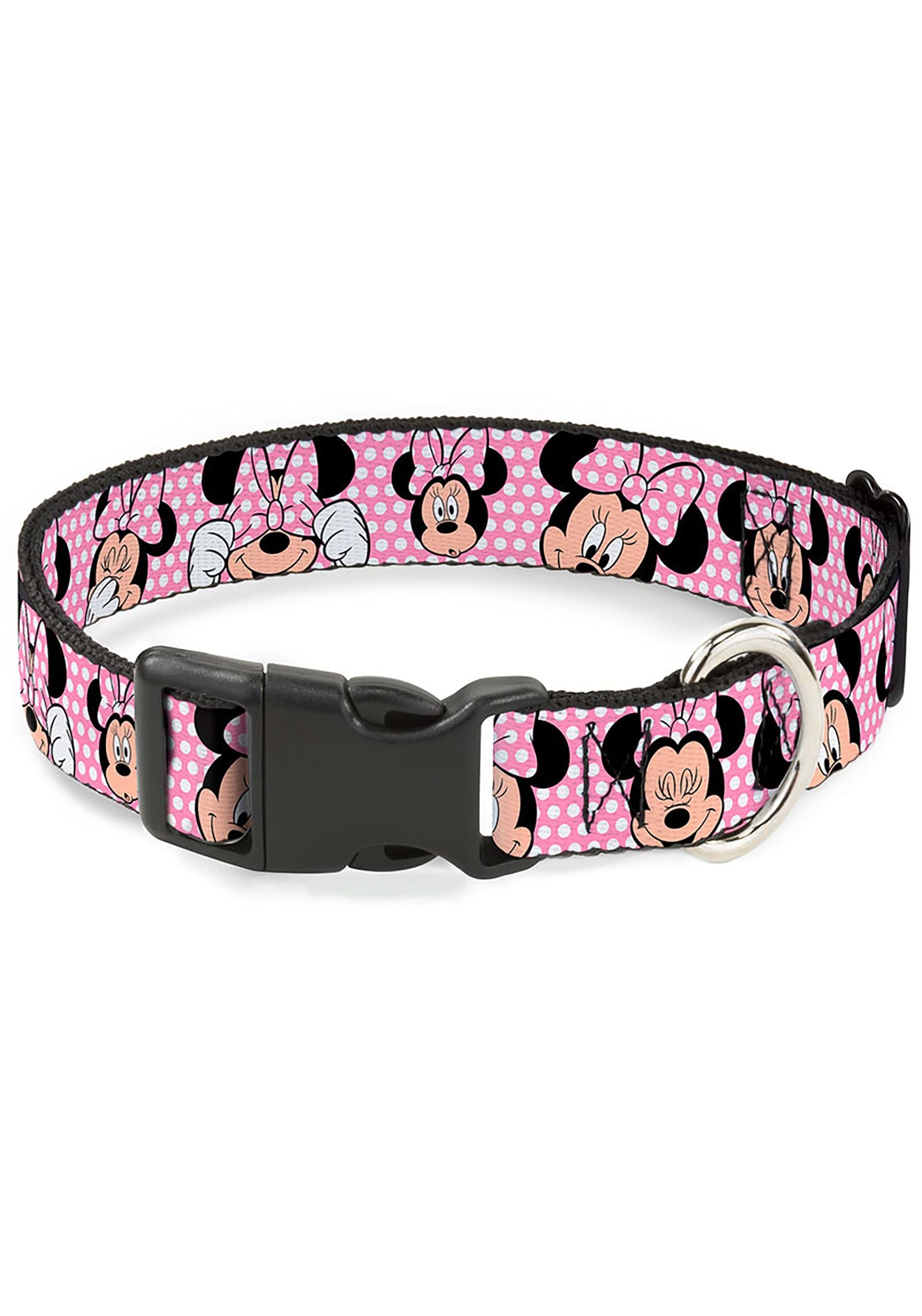 Minnie Mouse Expressions Polka Dot Pink/White Plastic Clip Pet Collar