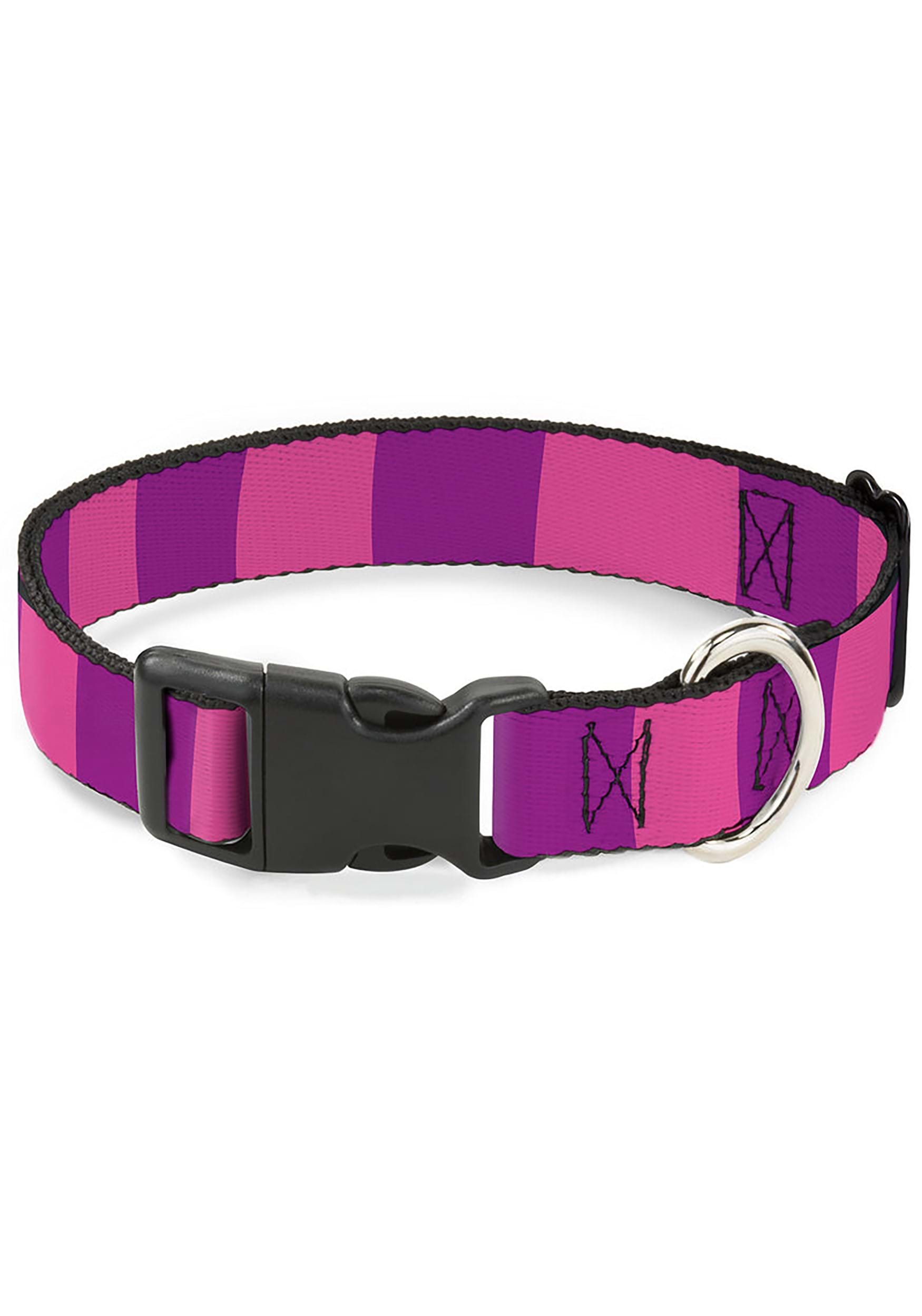 Cheshire Cat Stripe Pink/Purple Plastic Clip Collar