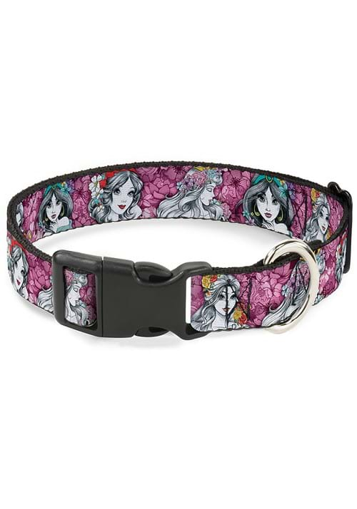 Floral Princess Sketch Plastic Clip Pet Collar