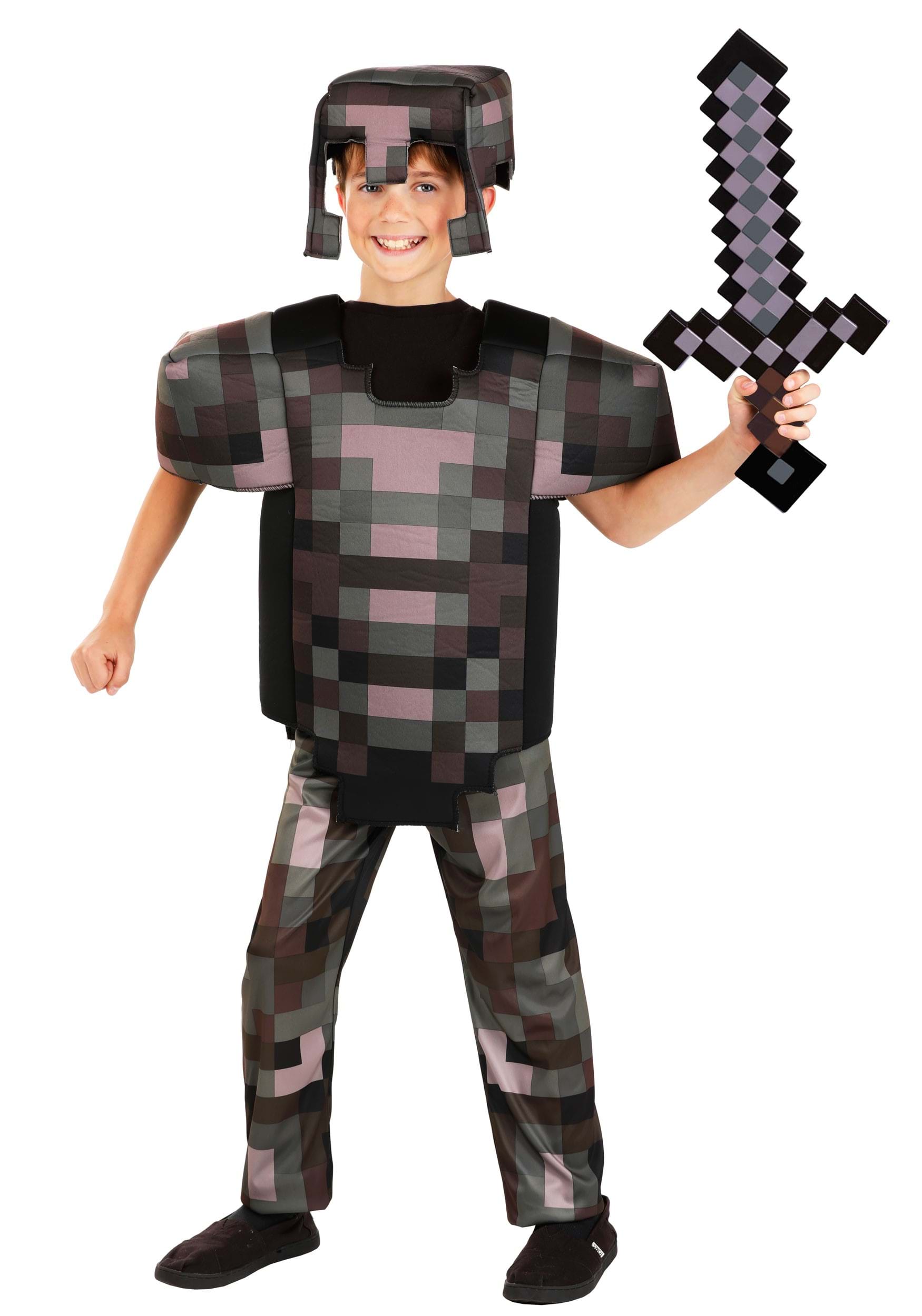 Disguise Boys Minecraft Steve In Netherite Armor Deluxe Costume Size S 4-6