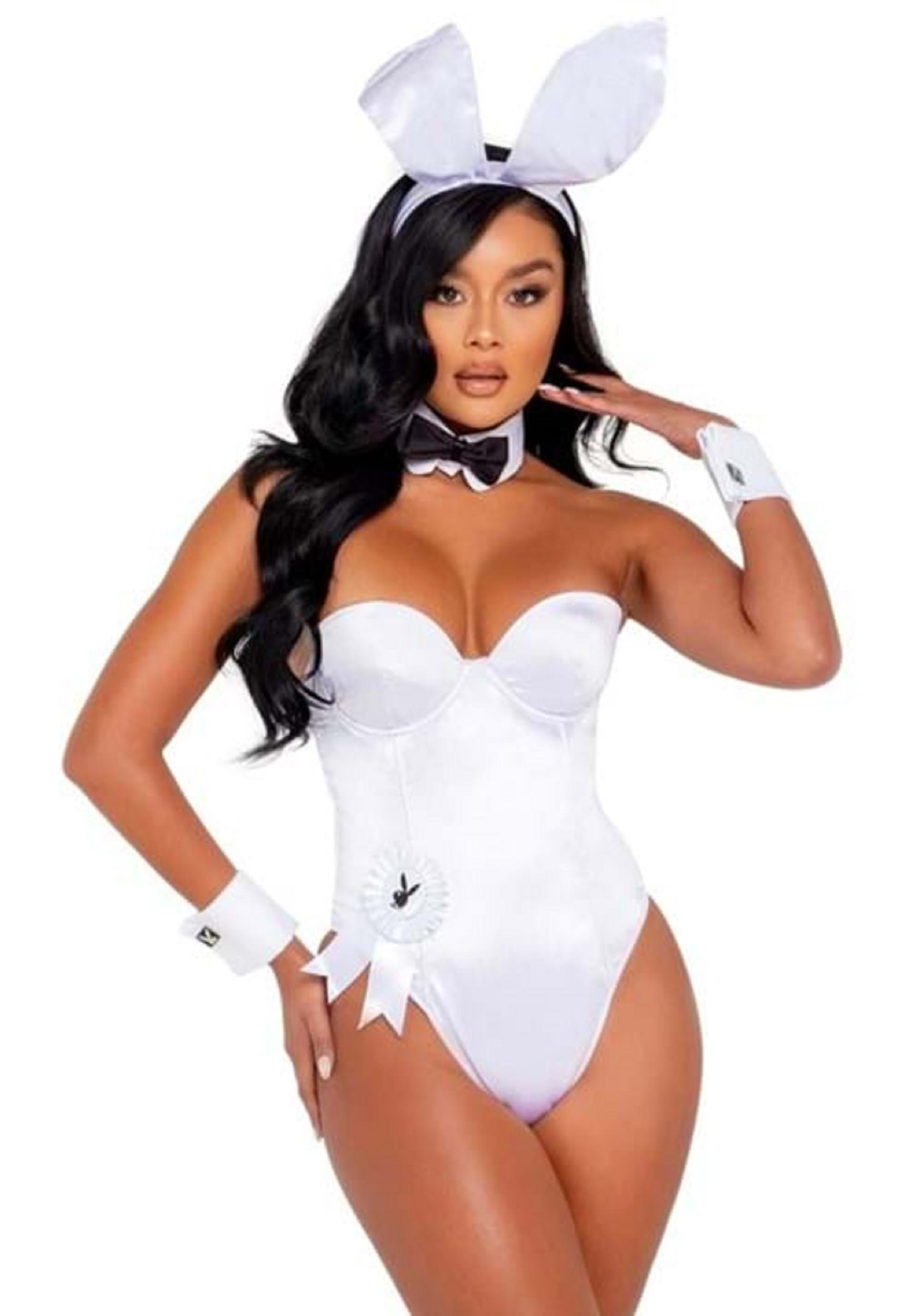 Playboy White Bunny Costume For Women , Playboy Costumes