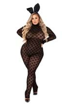 Playboy Plus Size Women's Sheer Bunny Bodysuit