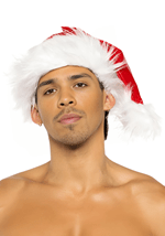 Faux Red Patent with Faux White Fur Christmas Hat Alt 1