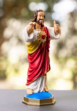 Figurine Buddy Christ - 4 X 13 Cm, Plastique, Design Humoristique