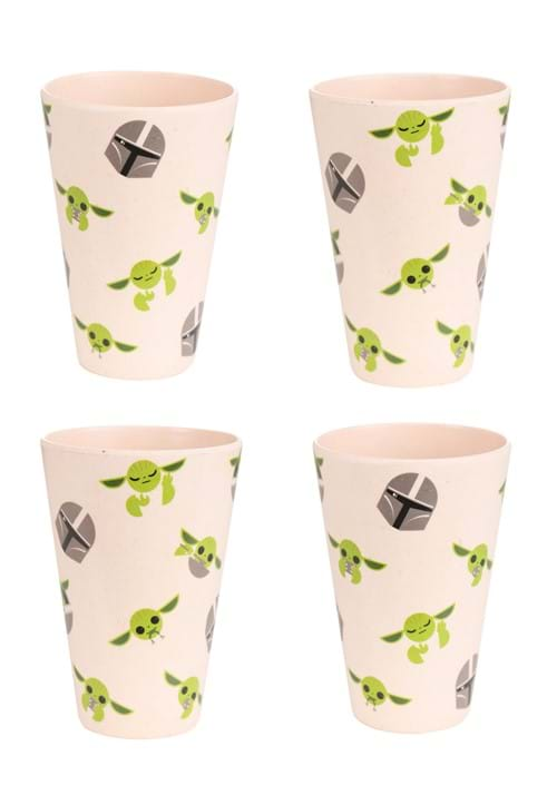 Star Wars Mandalorian The Child Set of 4 Bamboo Tumblers