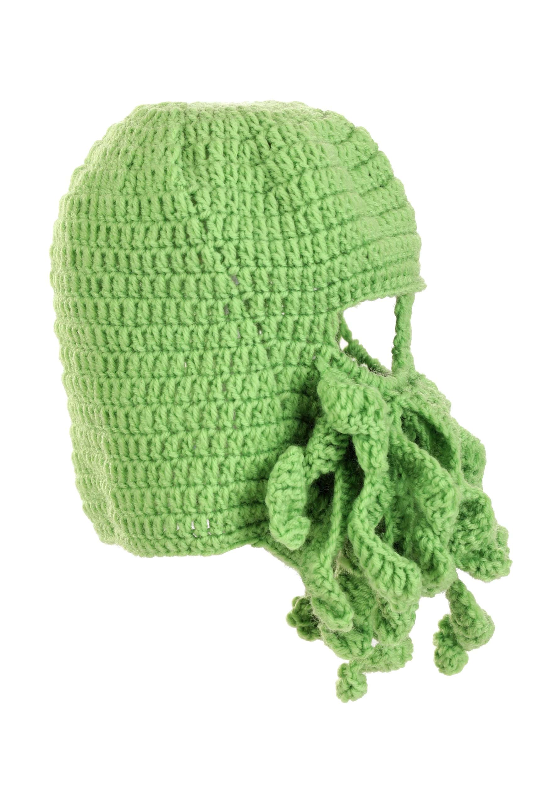 Adult Green Cthulhu Beanie , Monster Costume Accessories