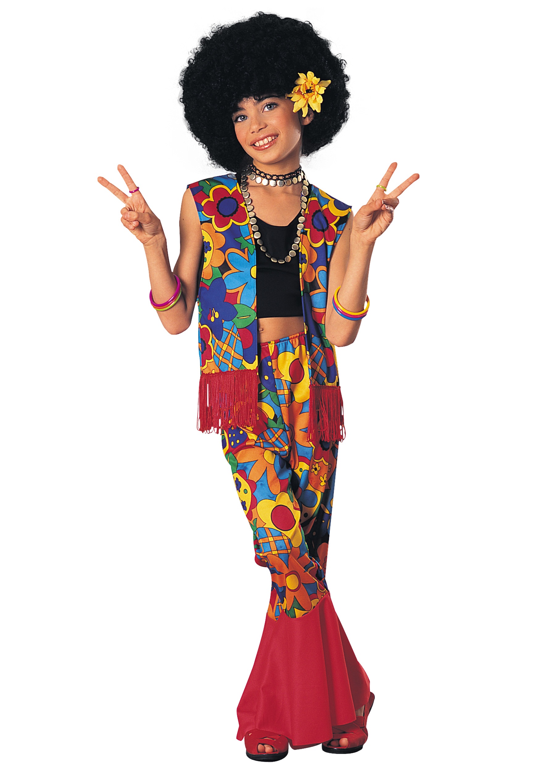 Girl's Flower Power Hippie Costume