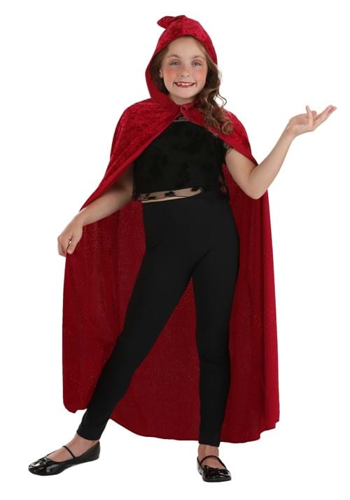 Red Velvet Hooded Kids Cape
