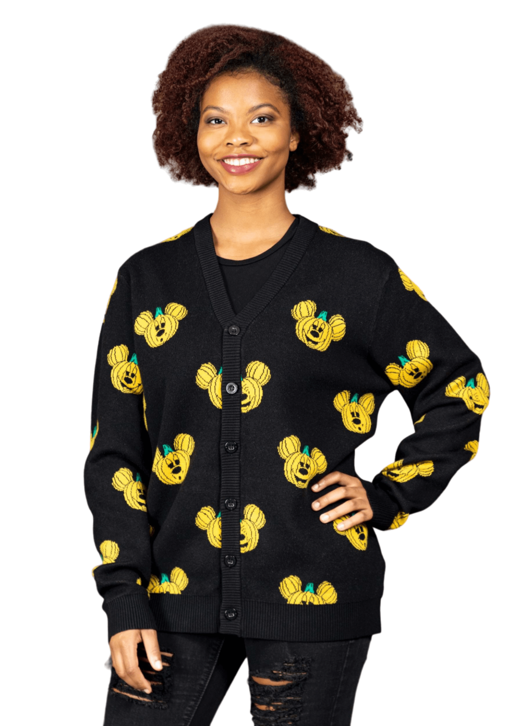 Cakeworthy Mickey Pumpkin Adult Cardigan , Halloween Apparel