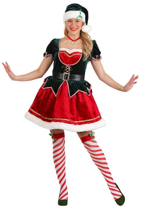 Deluxe Festive Elf Womens Costume