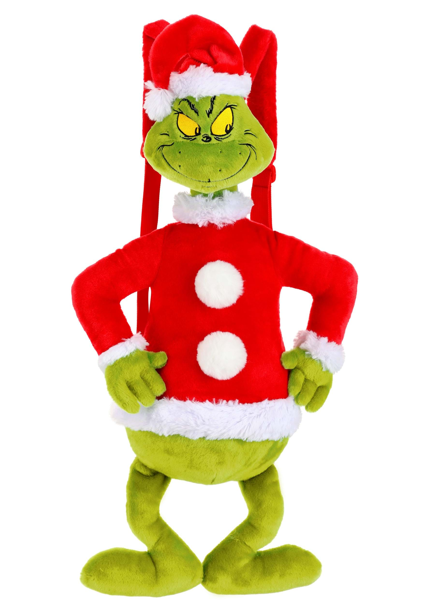 Dr. Seuss Plush Santa Grinch Backpack , Grinch Accessories