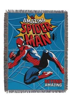 SpiderMan Flying Webs Woven Tapestry Throw