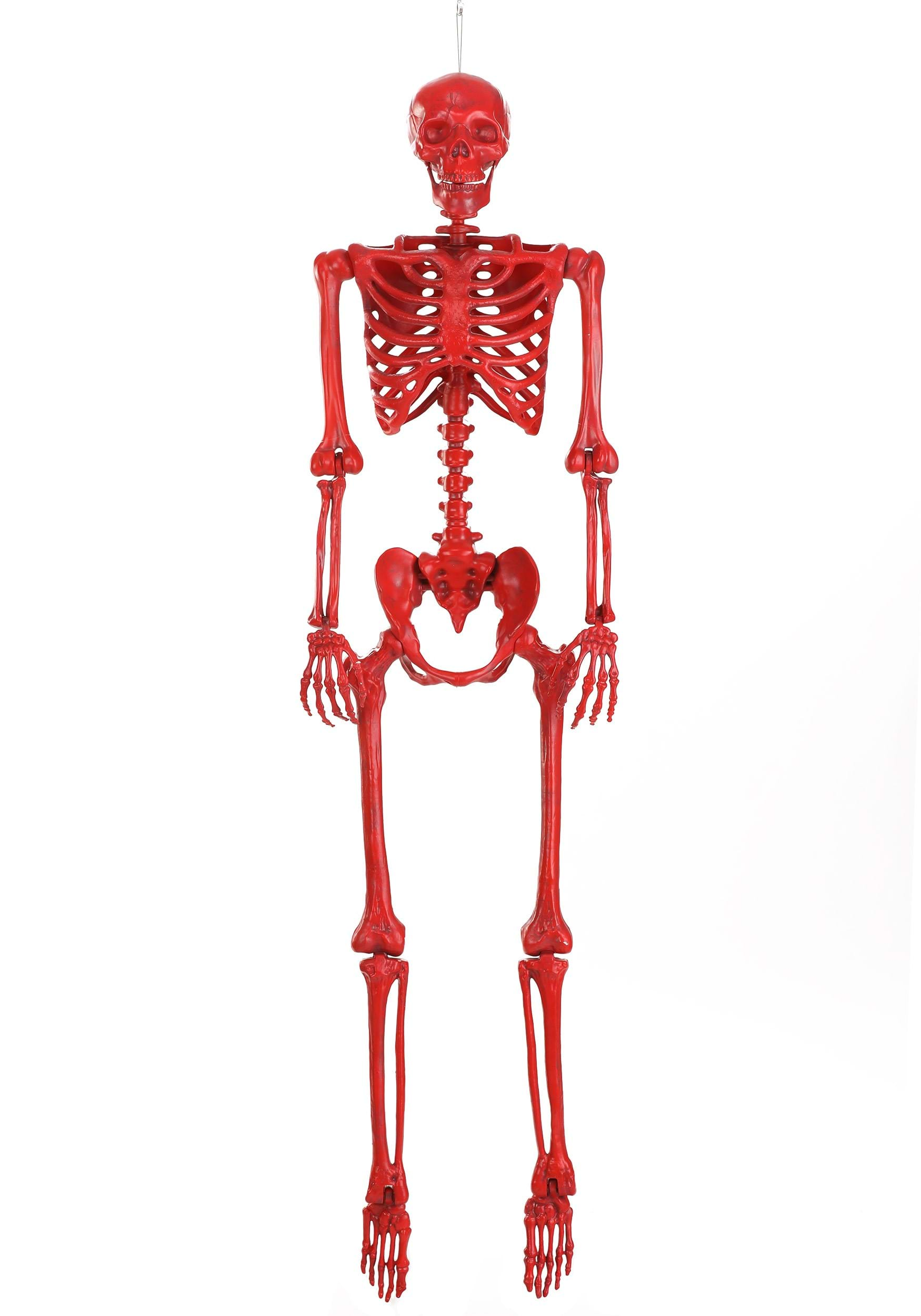 Crazy Bones Poseable Skeleton In Red Halloween Prop