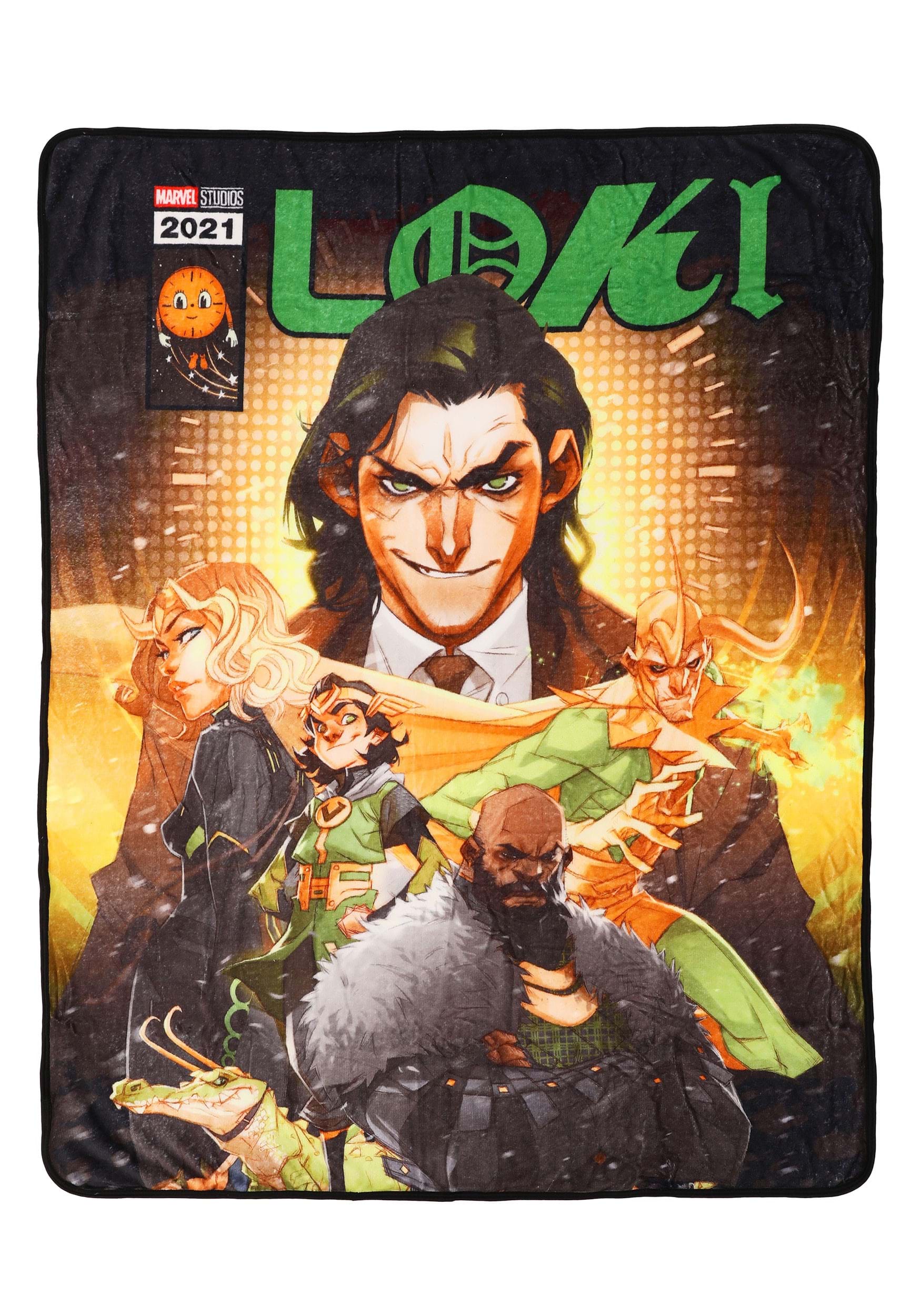 Marvel Loki Variant Comic Art Micro Raschel Blanket | Marvel Blankets