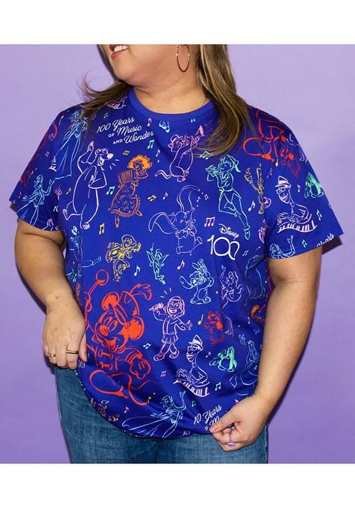 Cakeworthy Adult Disney 100 Music AOP Shirt