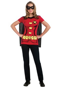 Womens Robin T-Shirt with Cape Costume