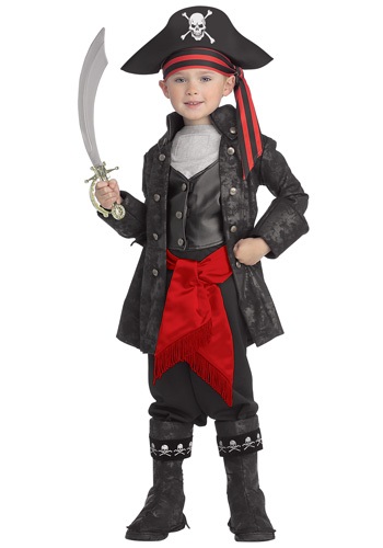 Captain Black Pirate Costume For Little Kids