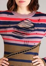 Womens Plus Astrid Striped Distressed Sweater Dress Alt 5