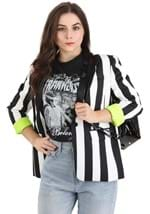 Women's White and Black Stripe Blazer Alt 2